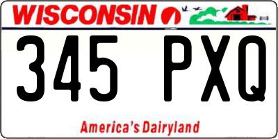 WI license plate 345PXQ