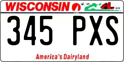 WI license plate 345PXS