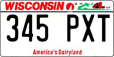 WI license plate 345PXT