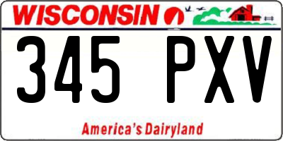 WI license plate 345PXV