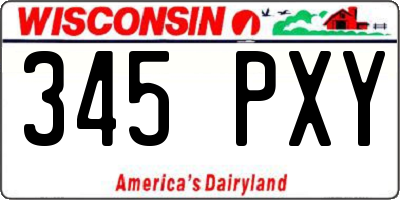 WI license plate 345PXY