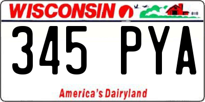 WI license plate 345PYA