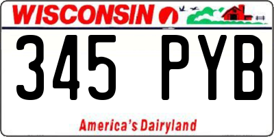 WI license plate 345PYB