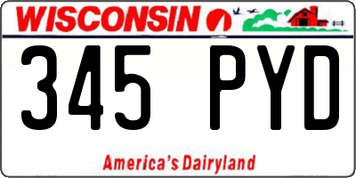 WI license plate 345PYD