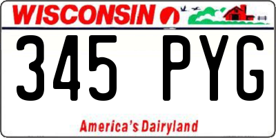 WI license plate 345PYG