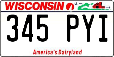 WI license plate 345PYI
