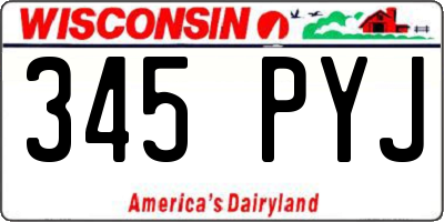 WI license plate 345PYJ