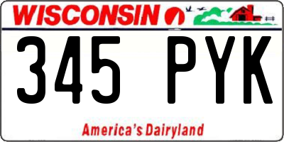 WI license plate 345PYK