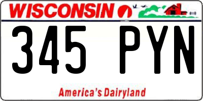 WI license plate 345PYN