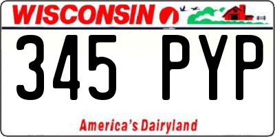 WI license plate 345PYP