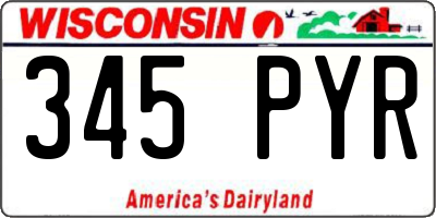 WI license plate 345PYR