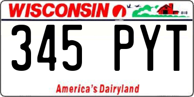 WI license plate 345PYT