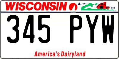 WI license plate 345PYW
