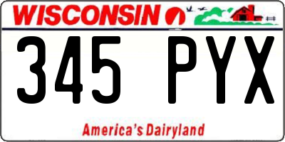 WI license plate 345PYX