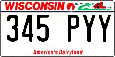 WI license plate 345PYY