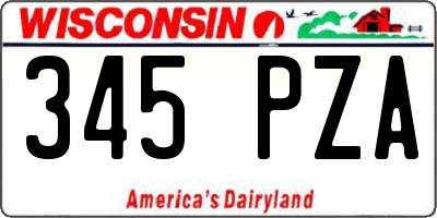 WI license plate 345PZA