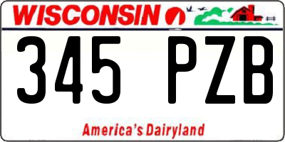 WI license plate 345PZB