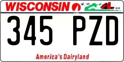 WI license plate 345PZD