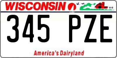 WI license plate 345PZE