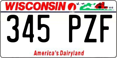 WI license plate 345PZF