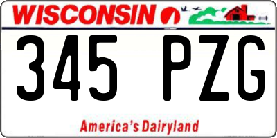 WI license plate 345PZG