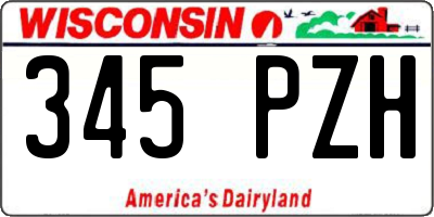 WI license plate 345PZH