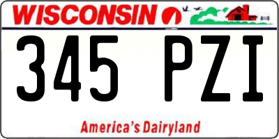 WI license plate 345PZI