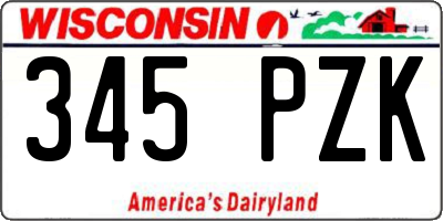 WI license plate 345PZK