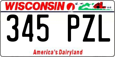 WI license plate 345PZL
