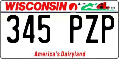 WI license plate 345PZP