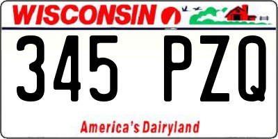 WI license plate 345PZQ