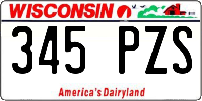 WI license plate 345PZS