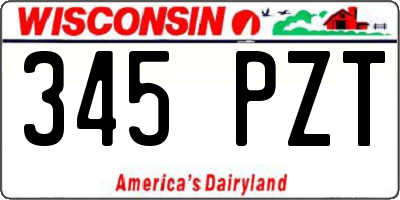 WI license plate 345PZT