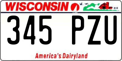 WI license plate 345PZU