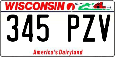 WI license plate 345PZV