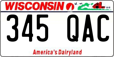 WI license plate 345QAC