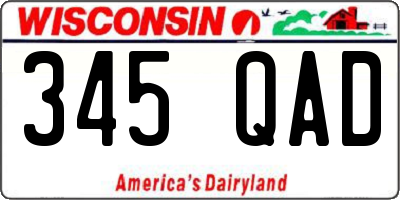 WI license plate 345QAD