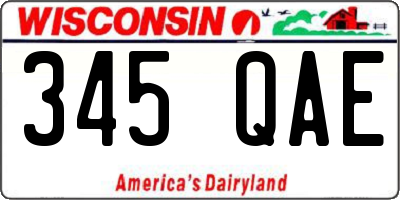 WI license plate 345QAE