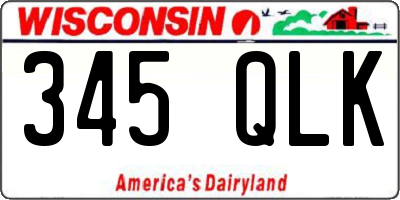 WI license plate 345QLK