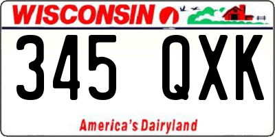 WI license plate 345QXK