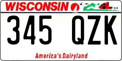 WI license plate 345QZK