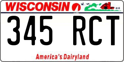 WI license plate 345RCT