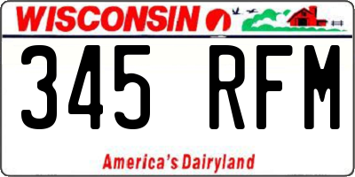 WI license plate 345RFM