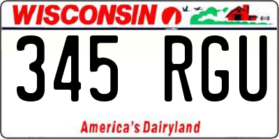 WI license plate 345RGU