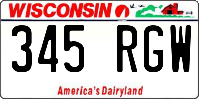 WI license plate 345RGW