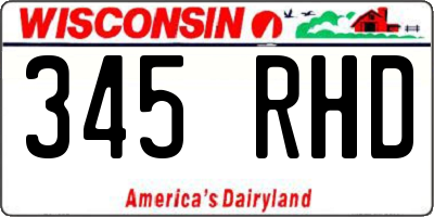 WI license plate 345RHD