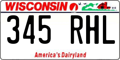 WI license plate 345RHL