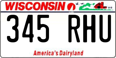 WI license plate 345RHU