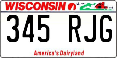WI license plate 345RJG