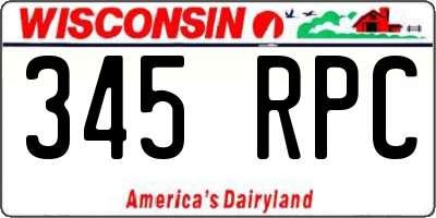 WI license plate 345RPC